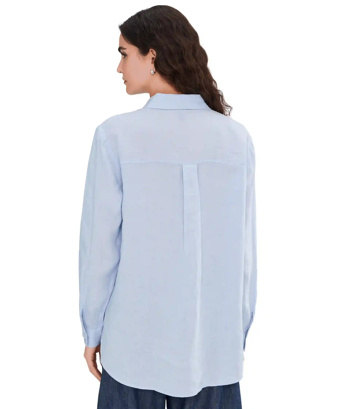 Women's Eileen Fisher Organic Handkerchief Linen Classic Collar Long Shirt