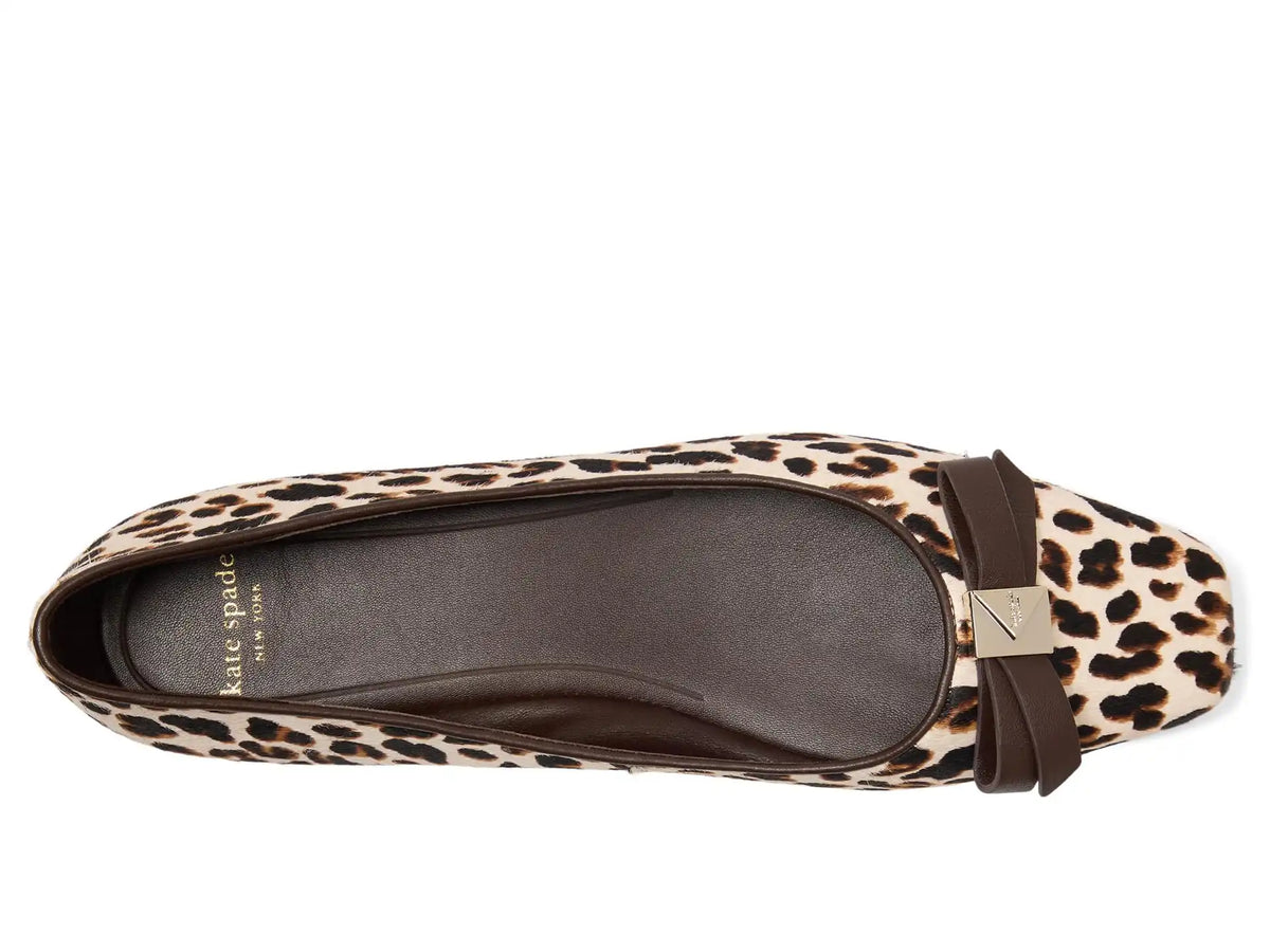 Women's Kate Spade New York Deco Bow Downtown Leopard Haircalf Flat