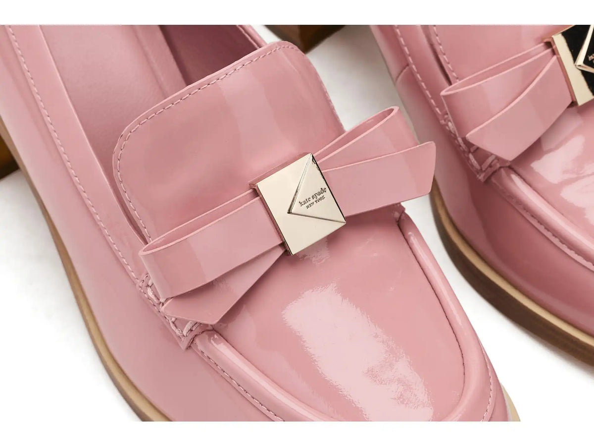 Women's Kate Spade New York Deco Bow Patent Leather Heeled Loafers