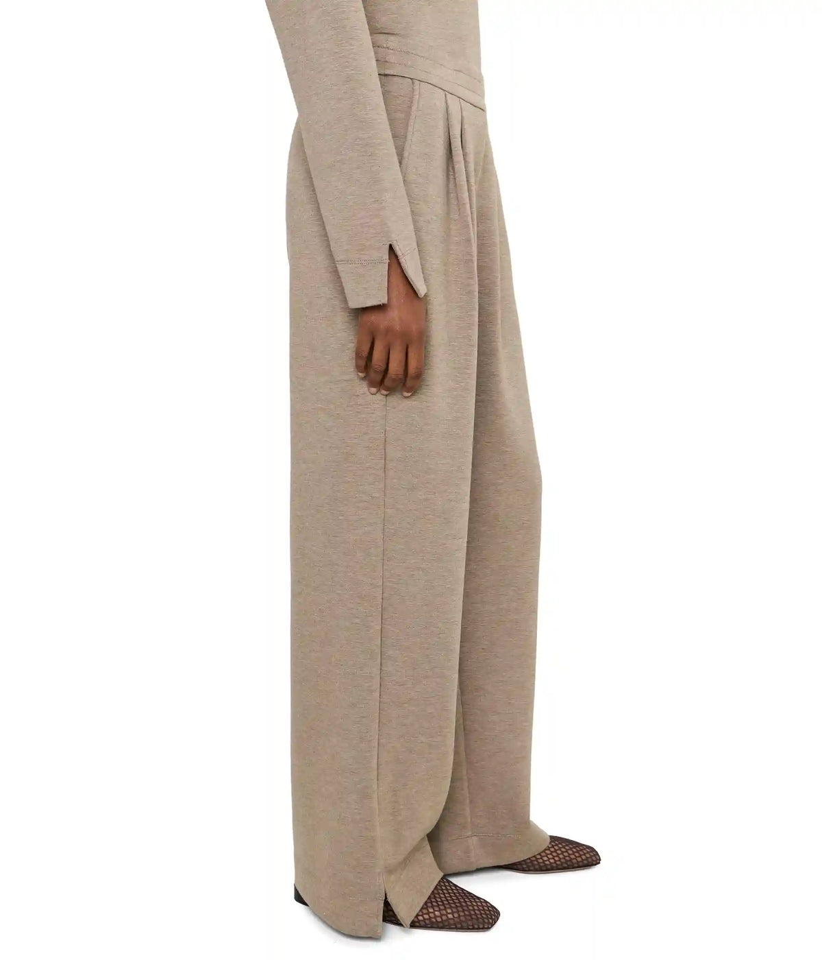 Women's Liverpool Los Angeles Mid-Rise Pull-On Pleated Wide Leg Pants
