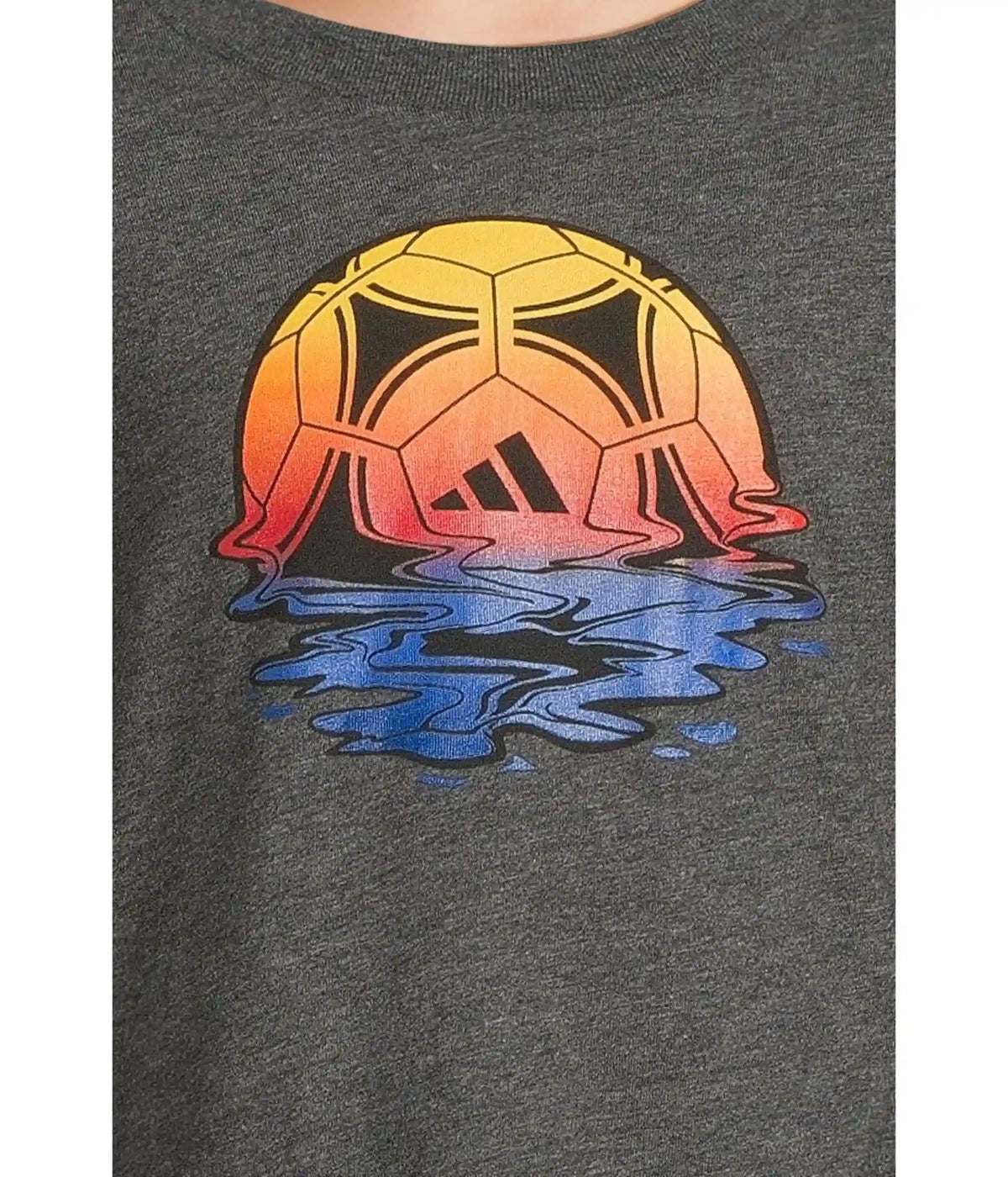 adidas Kids Long Sleeve Sport Graphic Heather Tee (Toddler/Little Kid)