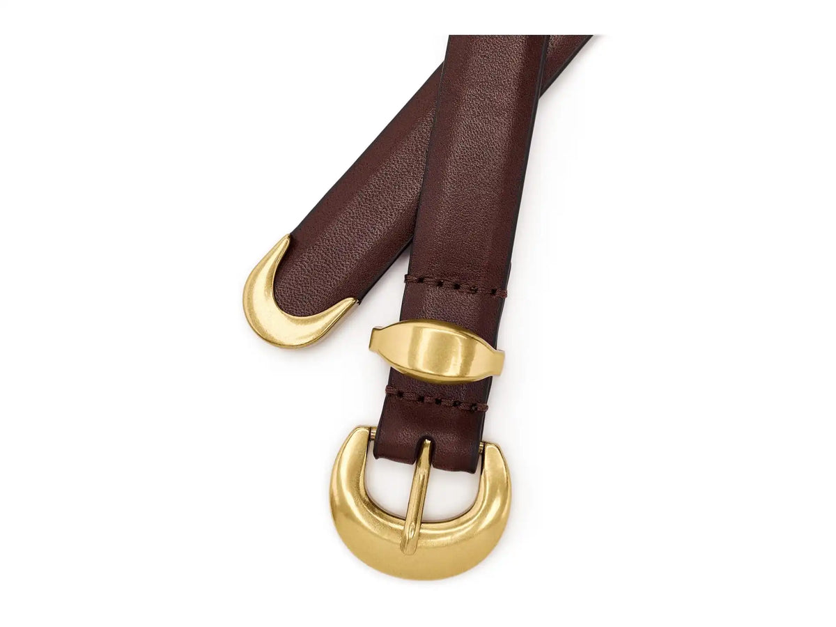 Madewell Domed-Buckle Belt in Leather