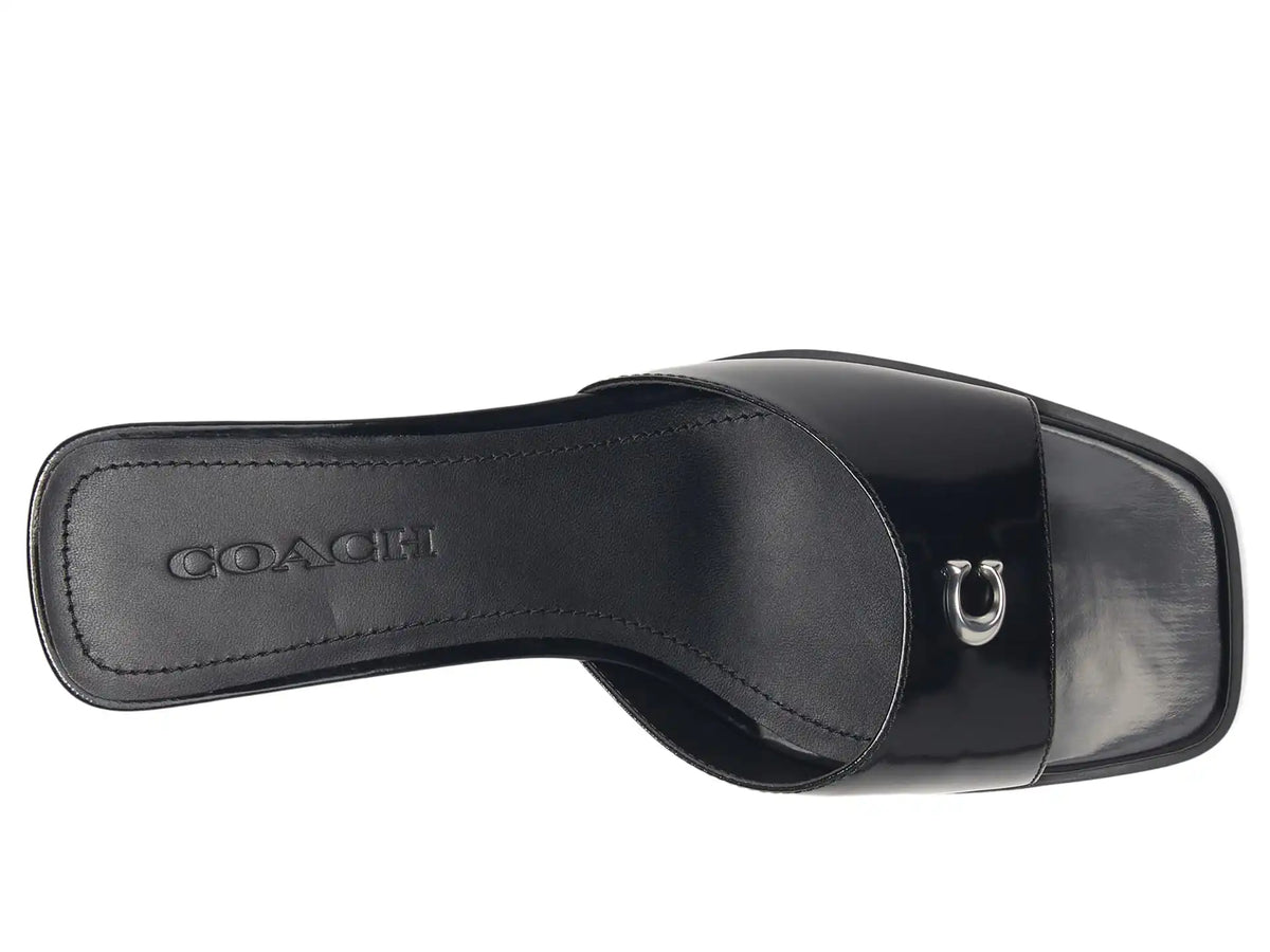 Women's COACH Sculpted C Leather Block Heel Sandals