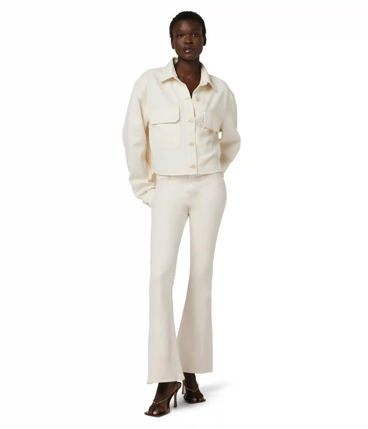 Women's Hudson Jeans Holly High-Rise Flare Barefoot in Egret