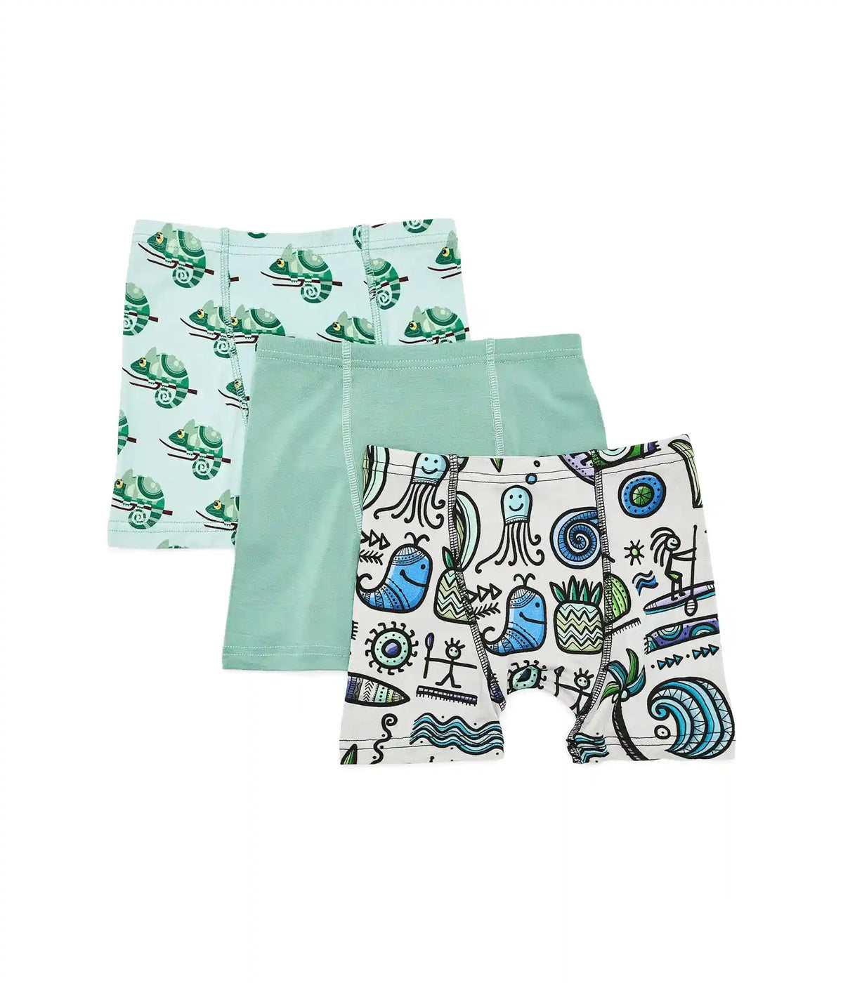 Kickee Pants Kids Print Boxer Brief Set of 3 (Toddler/Little Kid/Big Kid)