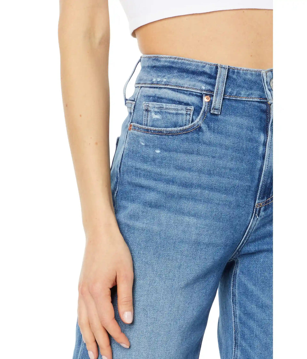 Women's Paige Anessa Raw Hem in Rock Show Distressed