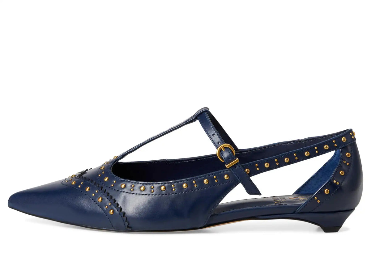 Women's Vince Camuto Valkie Studded Kitten Heel T-strap Flat Mule