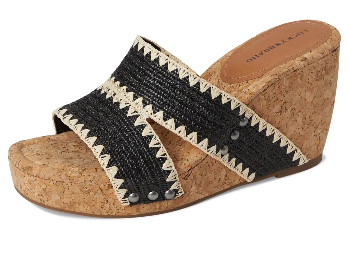 Women's Lucky Brand Vickta Woven Band Cork Wedge Sandals