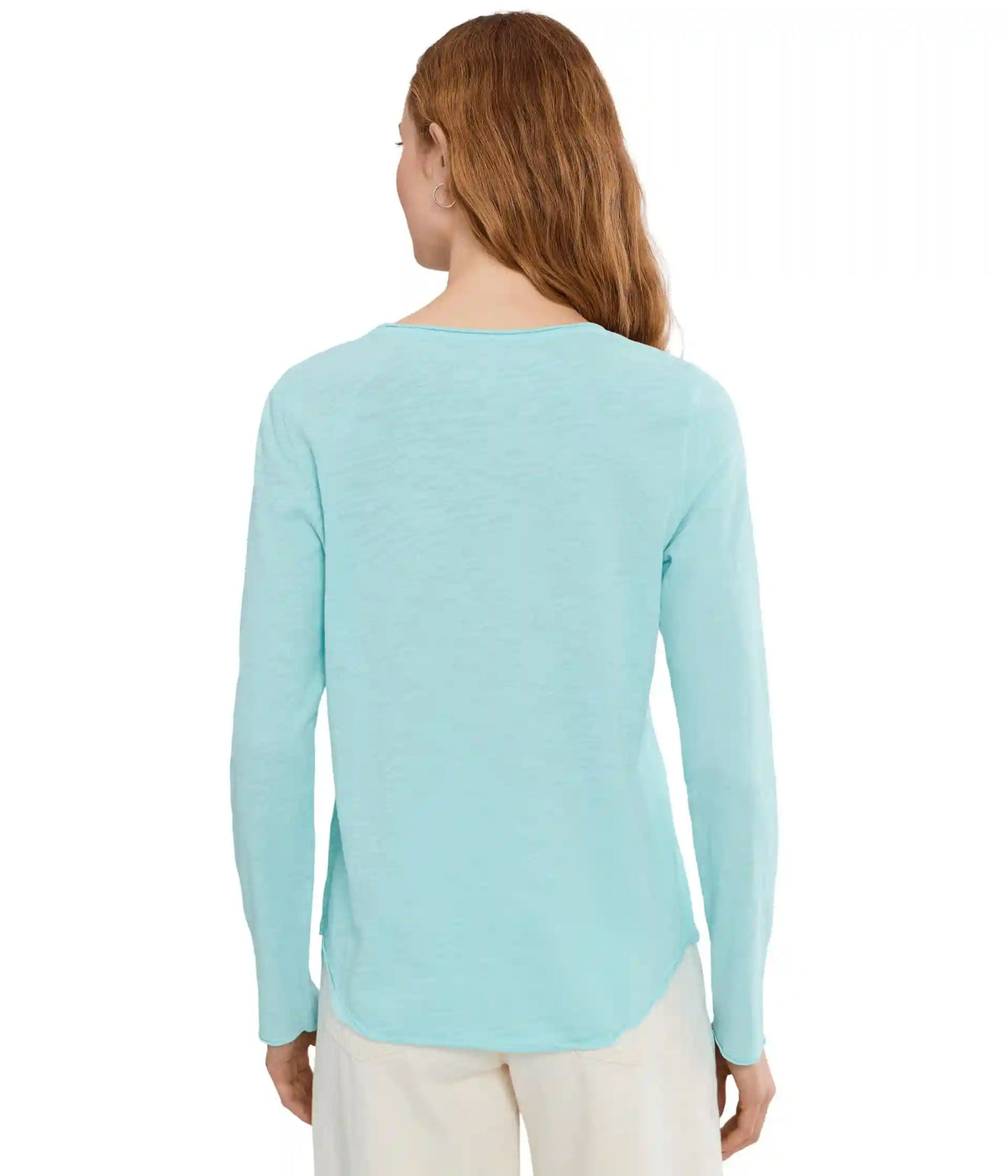 Women's Elliott Lauren Garment Dye Tees - Long Sleeve Tee With Raw Edges