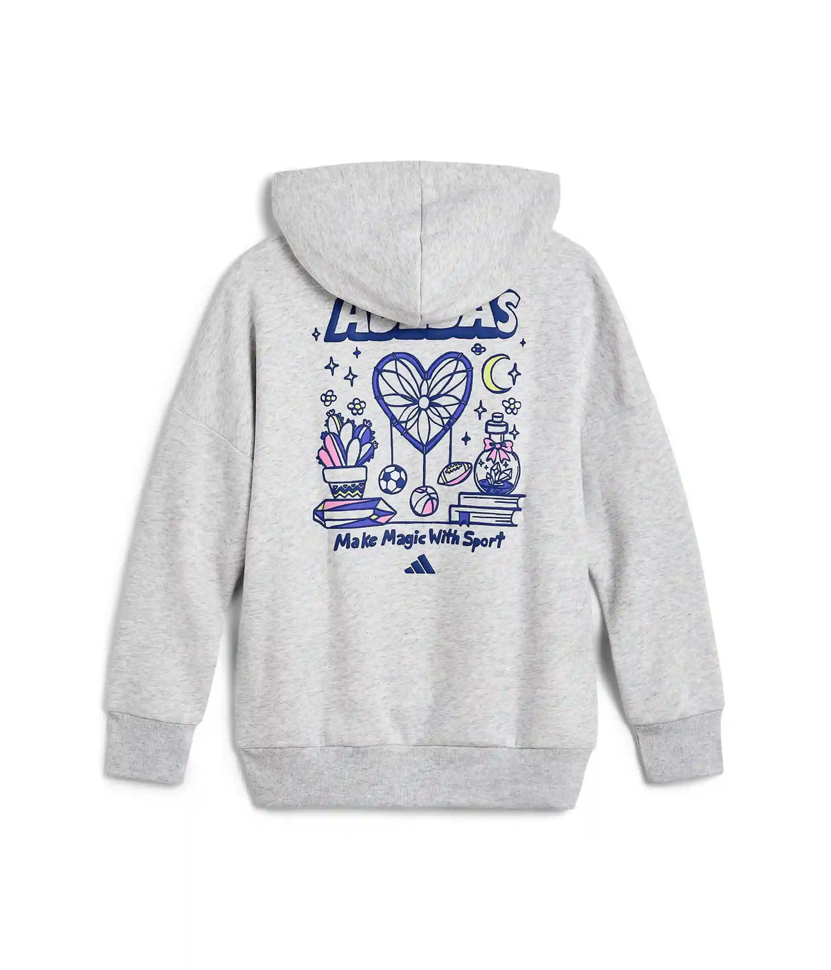 adidas Kids Front Graphic Fleece Hooded Pullover (Big Kid)