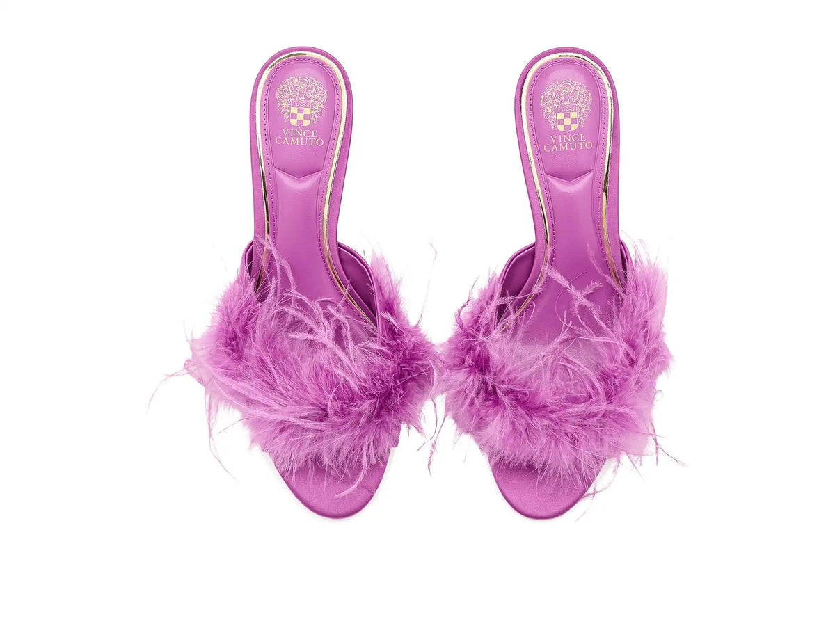 Women's Vince Camuto Paelly Feather High Heel Mule Sandals