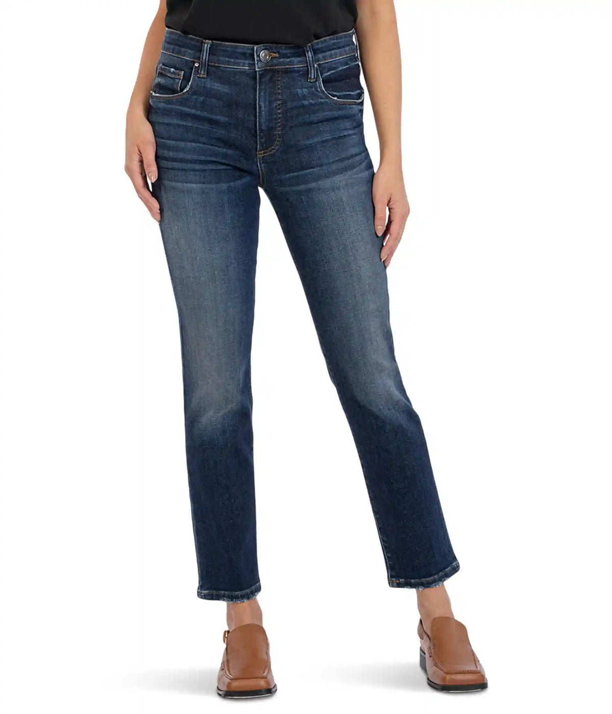 Women's KUT from the Kloth Reese High-Rise Fab Ab Ankle Straight Jeans in Enchantment
