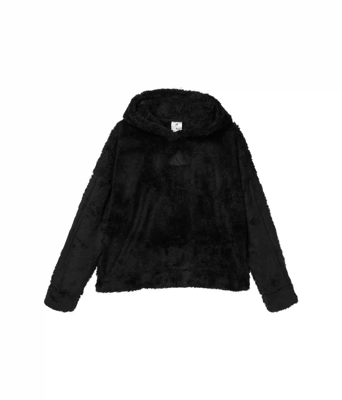 adidas Kids 3-Stripes Sherpa Hooded Pullover (Big Kid)