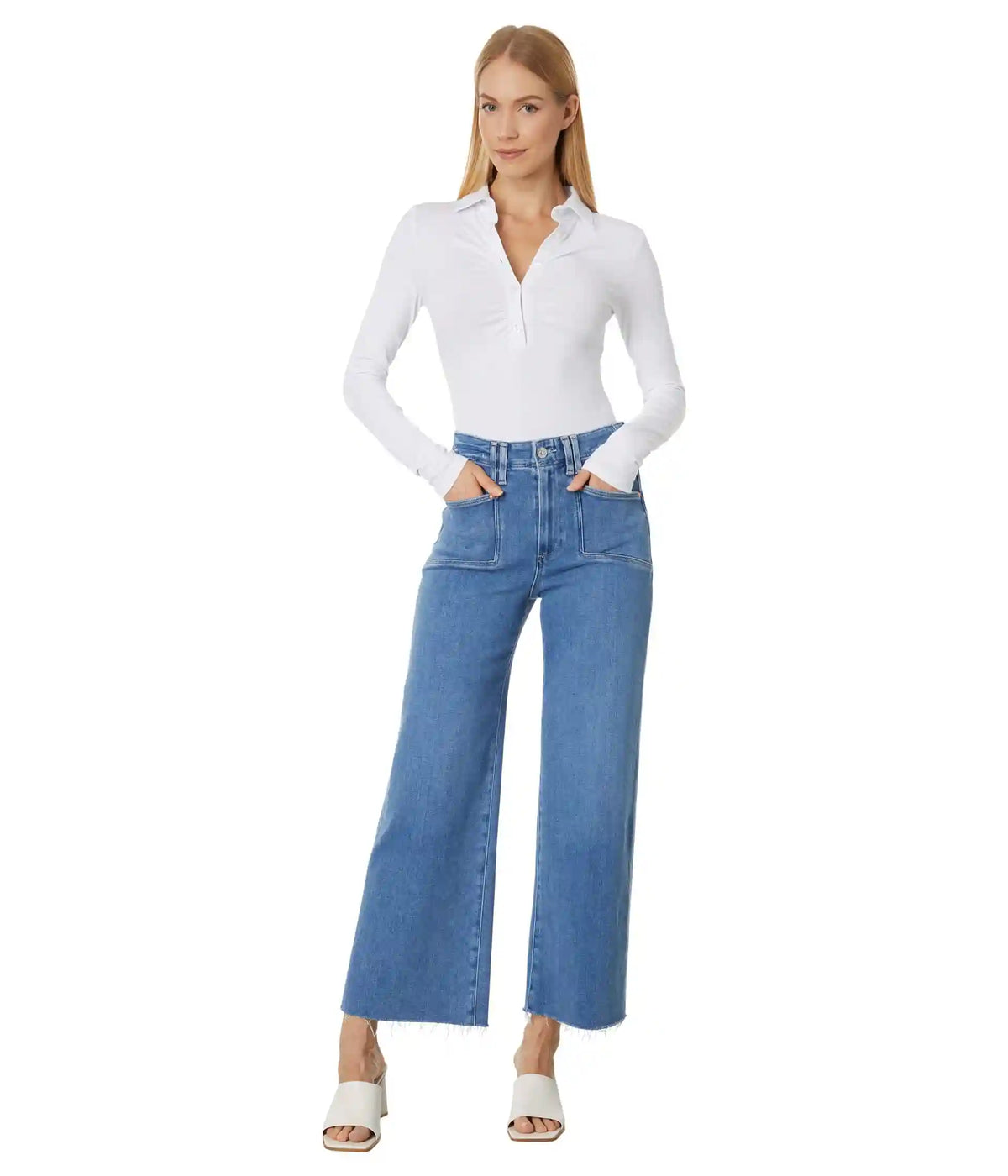 Women's Paige Anessa Set In Pockets Raw Hem in Sunnie Distressed
