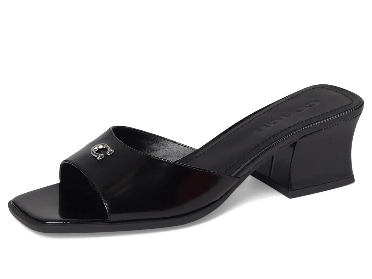 Women's COACH Sculpted C Leather Block Heel Sandals