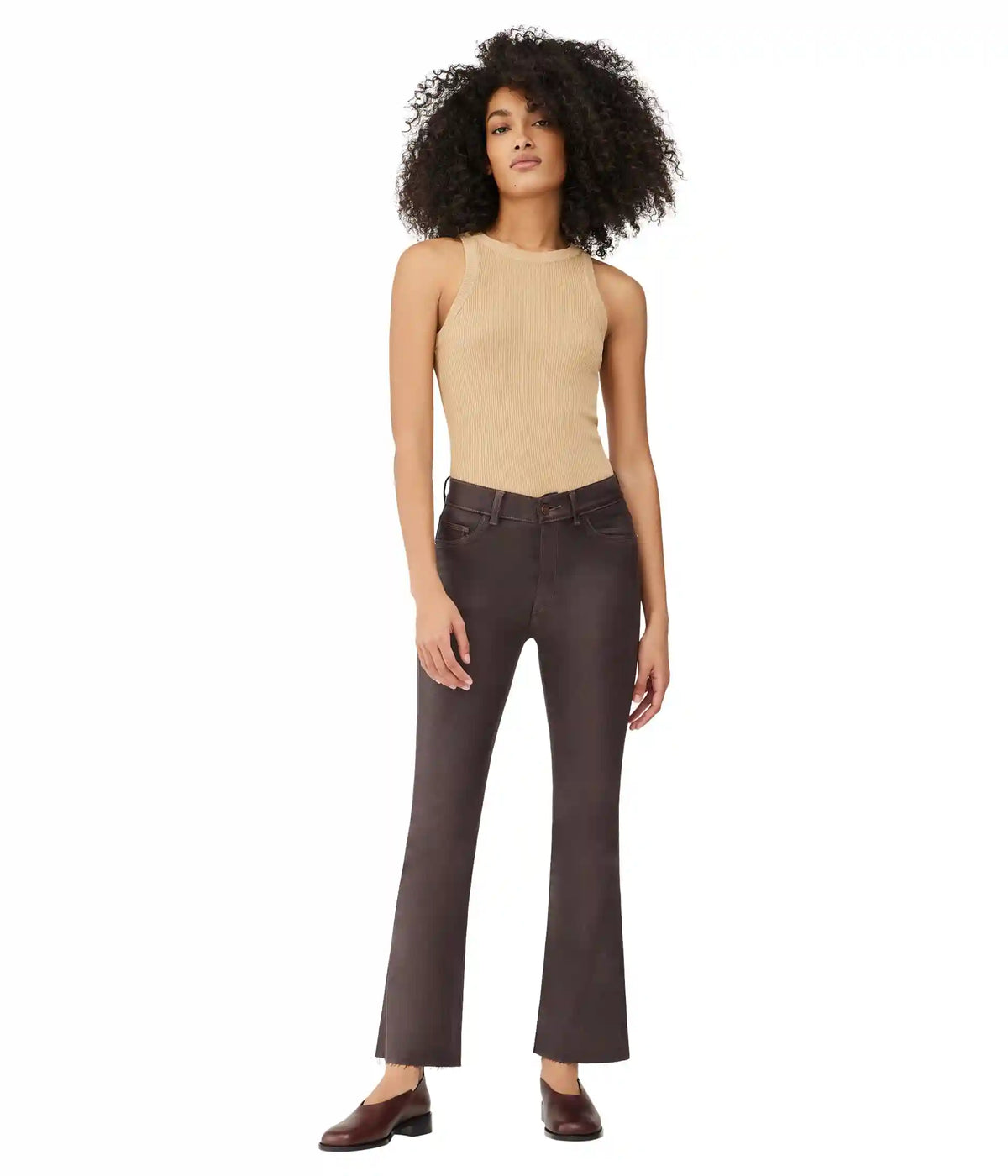 Women's DL1961 Bridget Boot High-Rise Crop Jeans in Chestnut